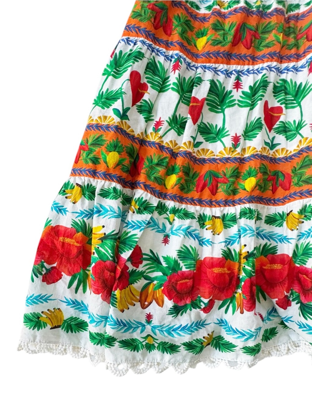 Farm Rio x Anthropologie V-Neck Tiered Mini Dress | LARGE - Picture 9 of 13